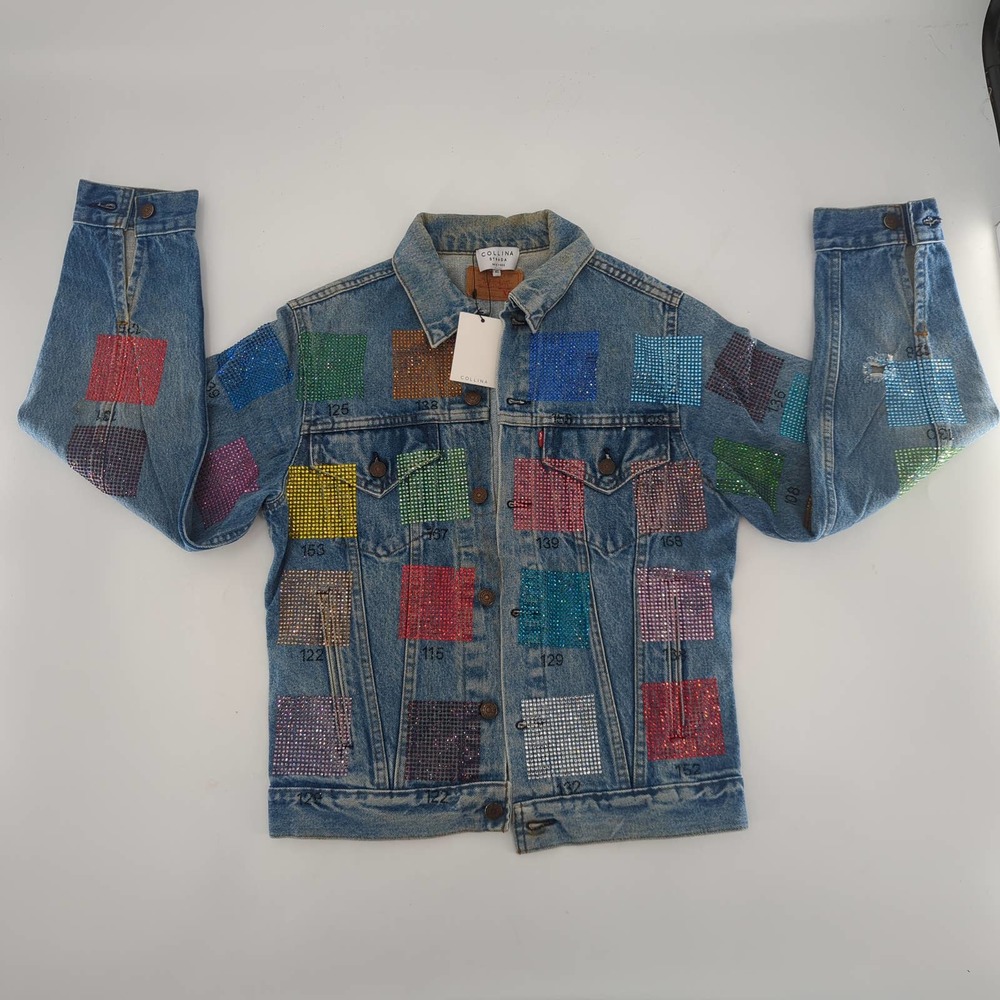 Collina Strada Multicolor Patchwork Denim Jacket - image 3